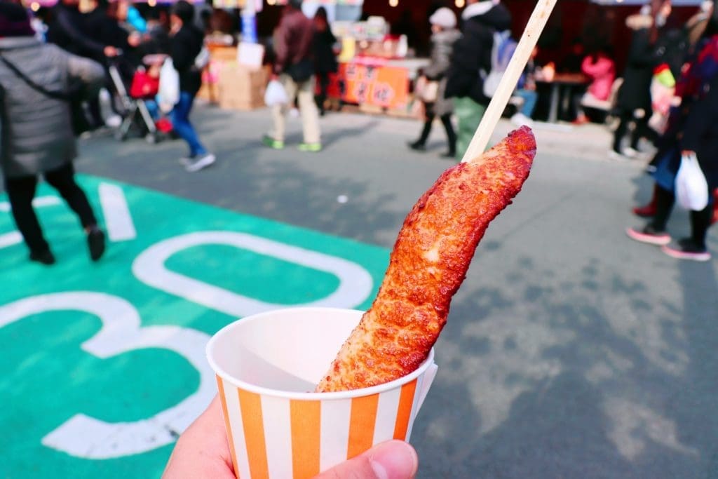 Kawazu Sakura Festival - fishcake on a stick