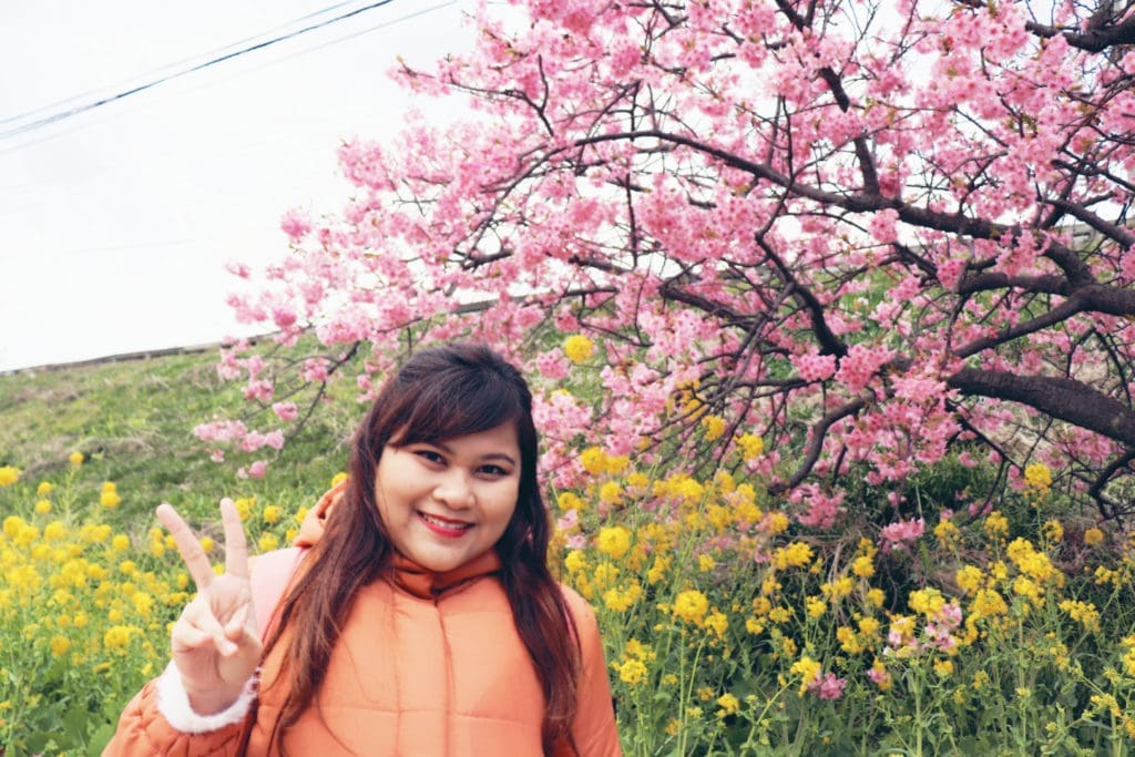 Kawazu Sakura Festival - Mizhelle with nanohana and cherry blossoms - Tokyo Past 3