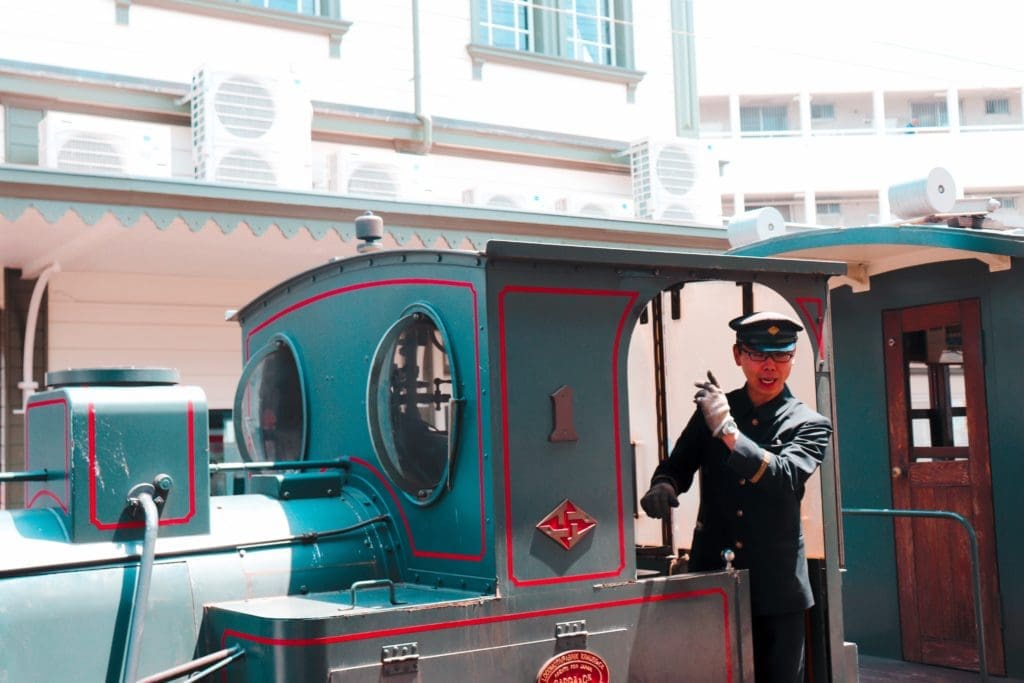 Train conductor of Botchan train in Ehime