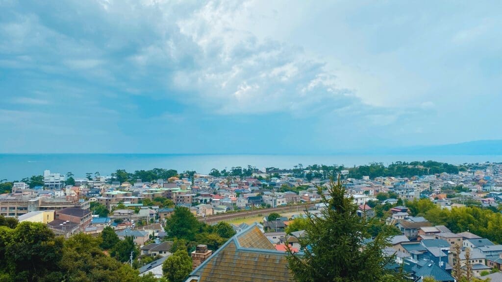 View of Oiso Town facing Sagami Bay