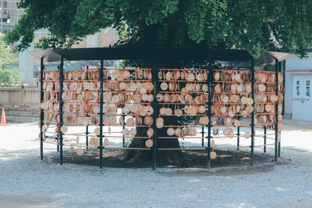 Prayer plaque station at Imado Shrine