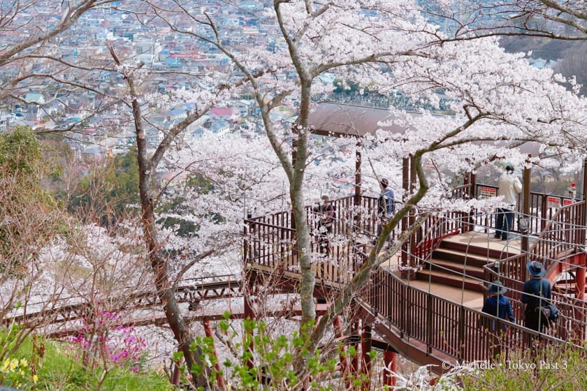 Slope car station at the summit of Funaoka Castle Ruins Park