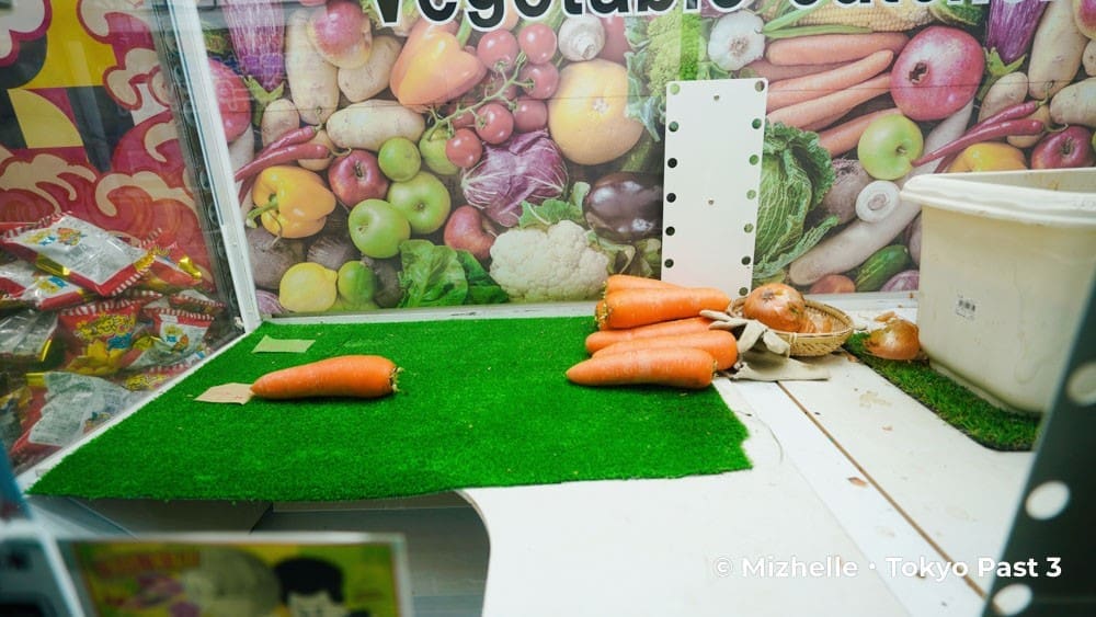 UFO catcher with carrots as prizes