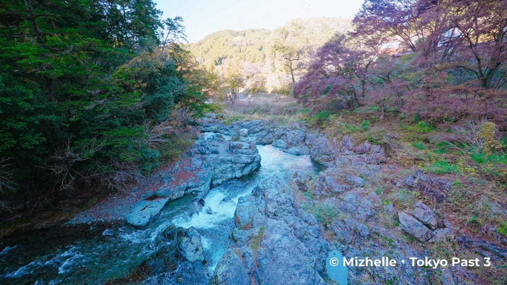 View of river from Ishibune Suspension Bridge