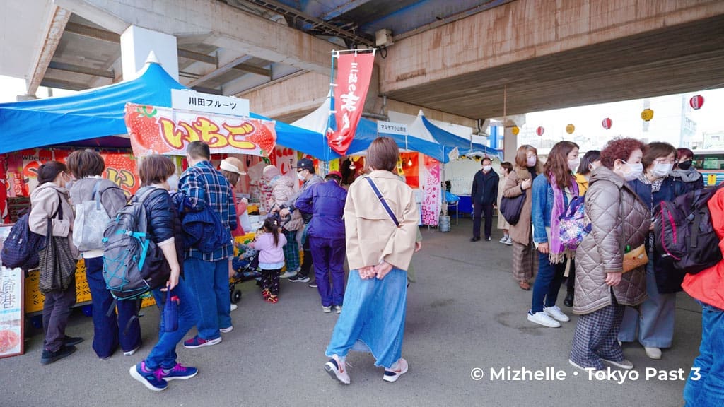 Food stalls near Miurakaigan Station