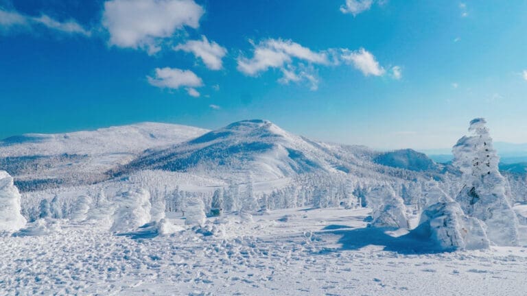 Snow monsters on the Miyagi side of Mt. Zao