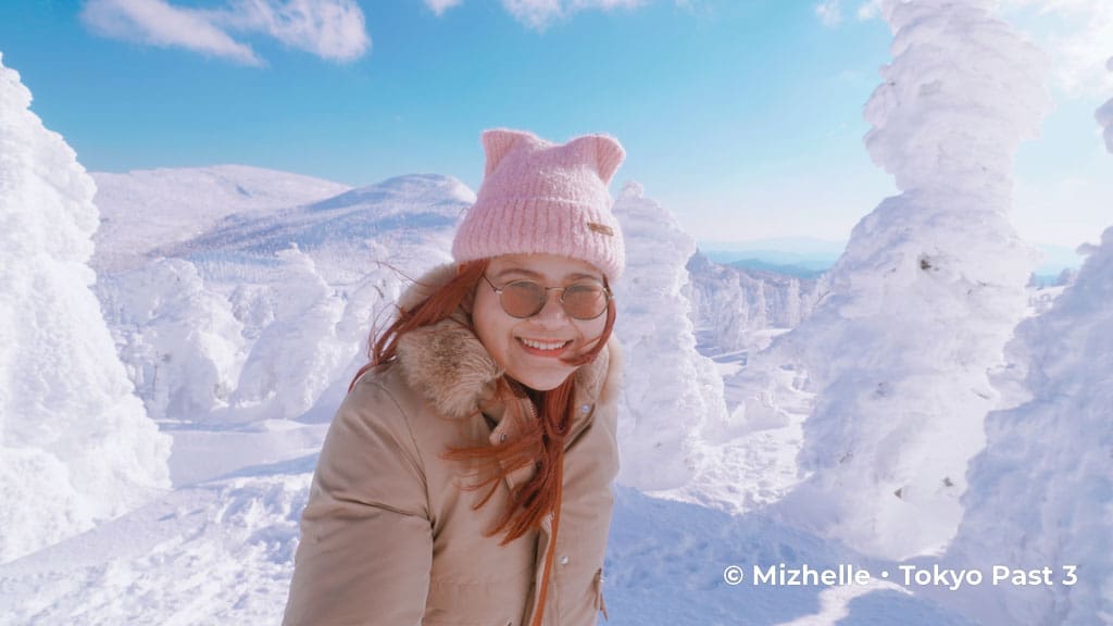 Mizhelle with the famed snow monsters of Zao