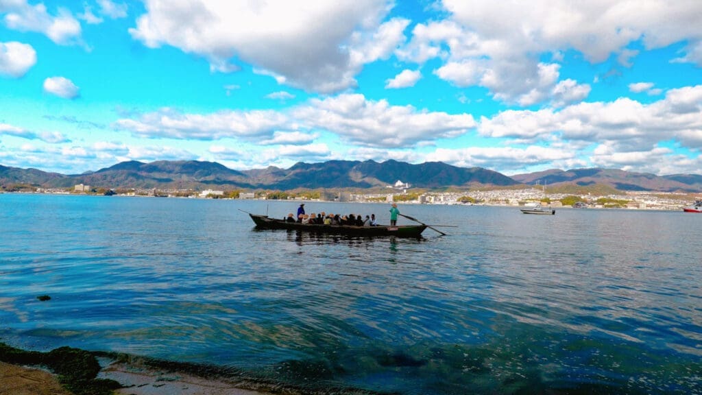 Miyajima Rokai Bune (Roaring Boat) - sightseeing boat that goes through torii gate of Itsukushima Shrine